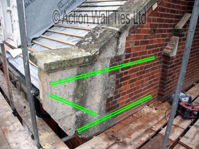 case 37 c - Stabilising Victorian gable wall stone corbels