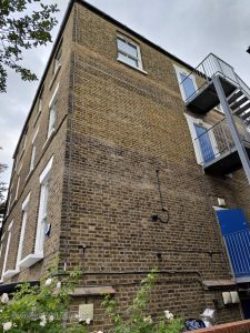 after brickwork realignment 02 225x300 - London School with Bulging Brickwork