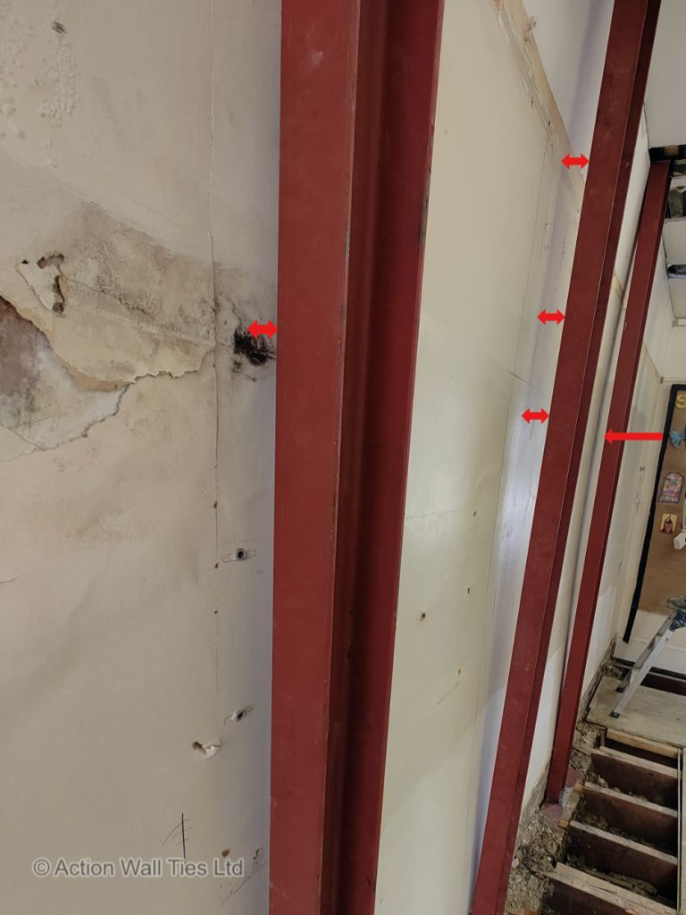 during bowing brick repairs 03 768x1024 - London School with Bowing Brickwork