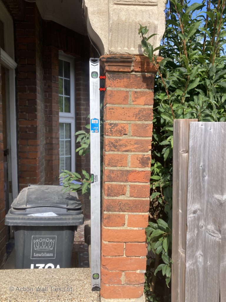 Leaning portico 02 768x1024 - Failing Brick Portico Columns & Arches