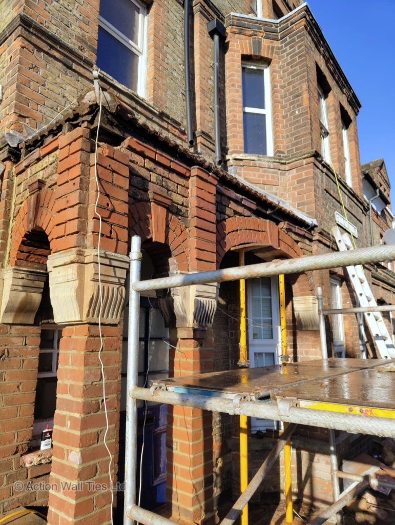 portico structural repairs 04 771x1024 - Failing Brick Portico Columns & Arches